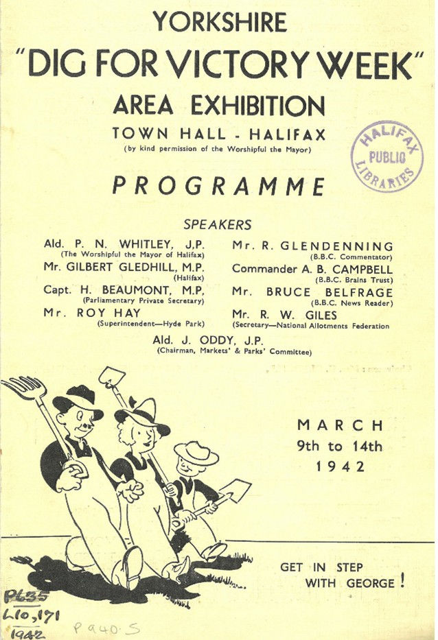 Dig for Victory Exhibition 1942 Shelf No. P635 Calderdale Libraries