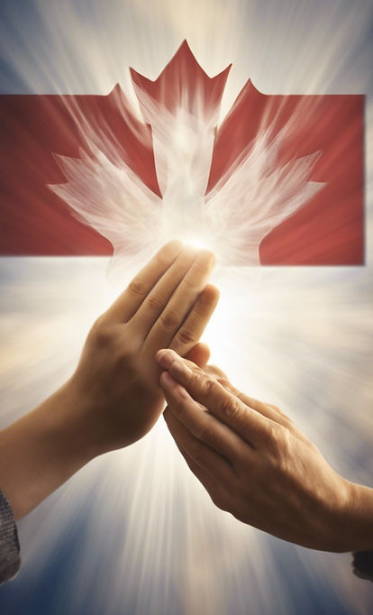 hands showing giving in Canada