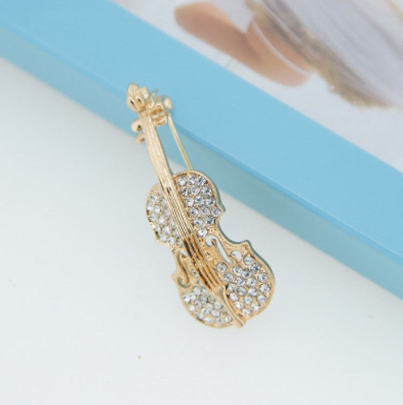 Miniature : Bijou Broche de Violon strass et brillant