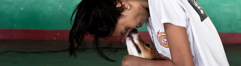 girl and her dog