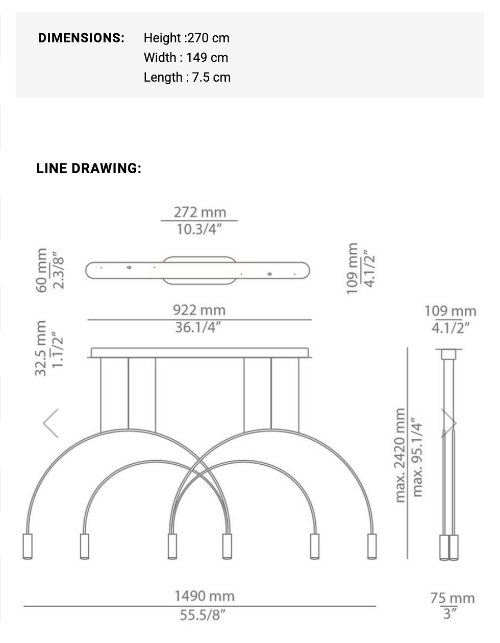 Thumbnail: Estiluz, Volta 2 Arch 6 Light Linear
