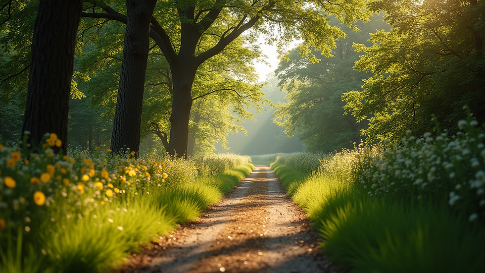 High angle view of peaceful nature trail