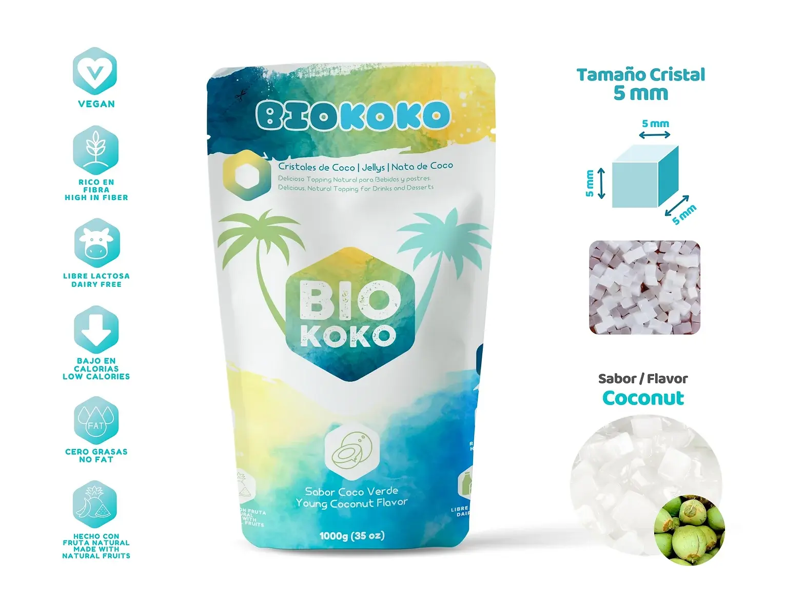 34 Oz. (900g) | Nata de Coco JELLYS |  Doypack Bag | Retail