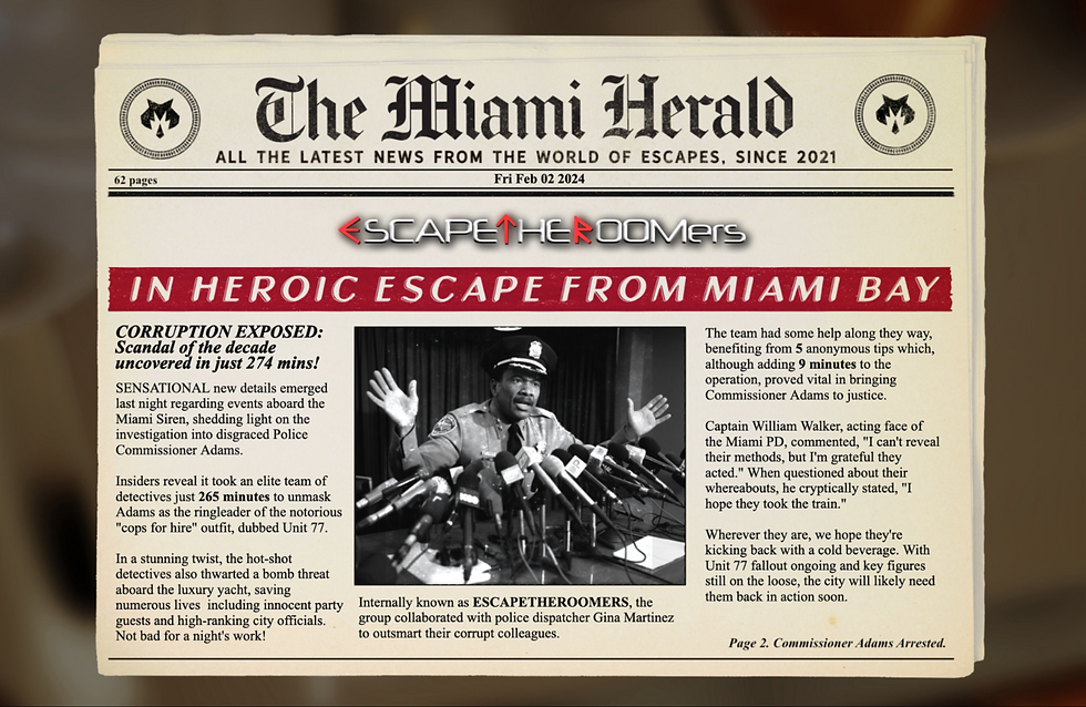 Wolf Escape Games - "Miami Bay"