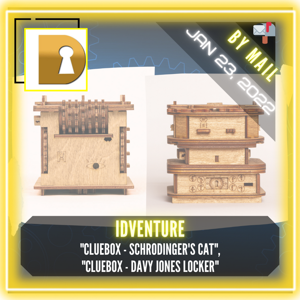 iDventure "Cluebox Schrodinger's Cat" & "Cluebox Davy Jones Locker"