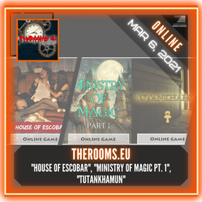 TheRooms.eu - "House of Escobar", "Ministry of Magic - Part 1", & "Tutankhamun"