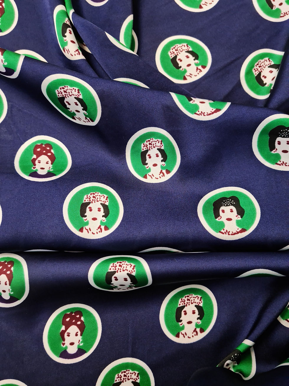 Thumbnail: Fancy Frida Polyester Faille Navy