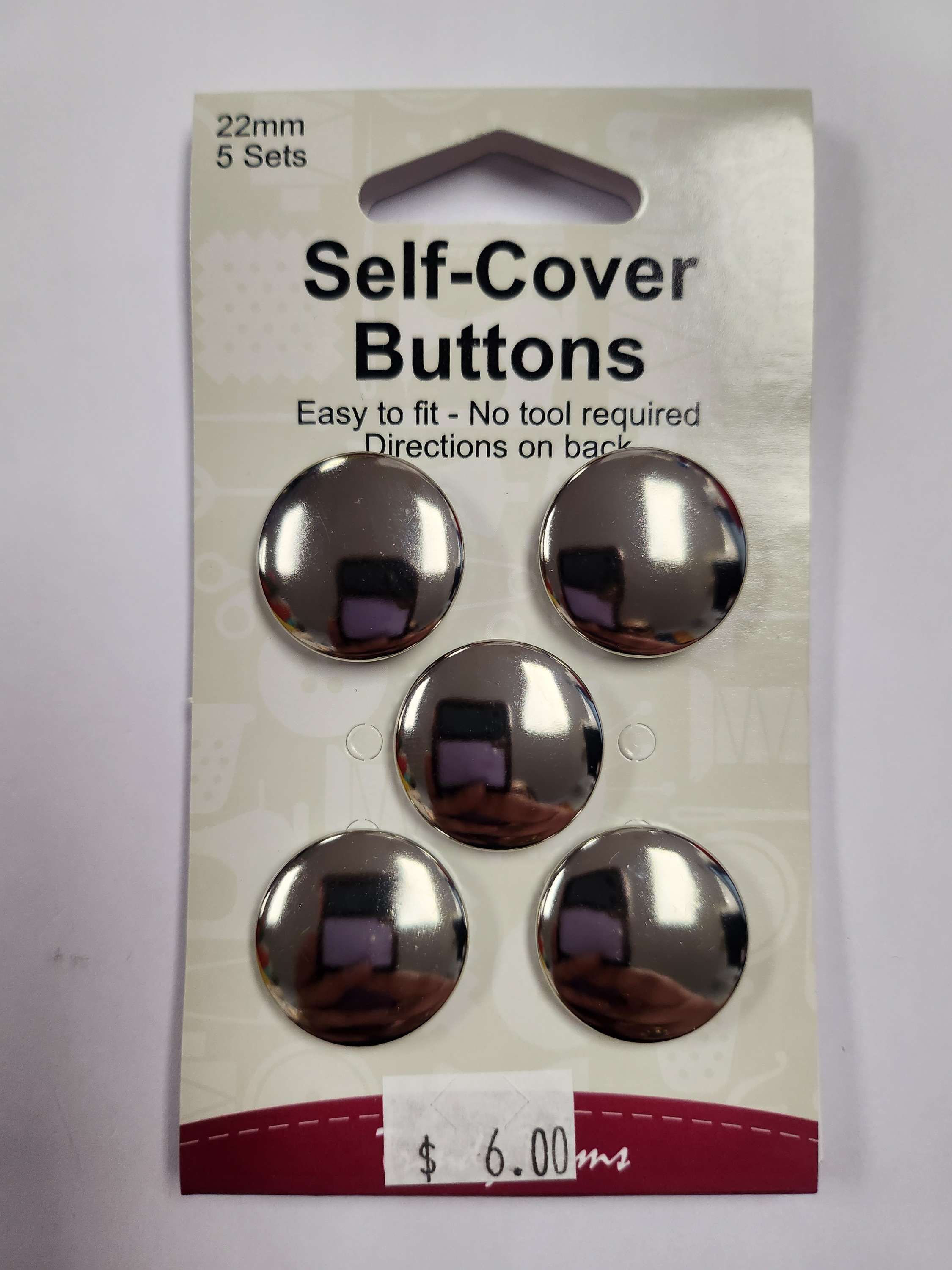 Self Cover Buttons 22mm