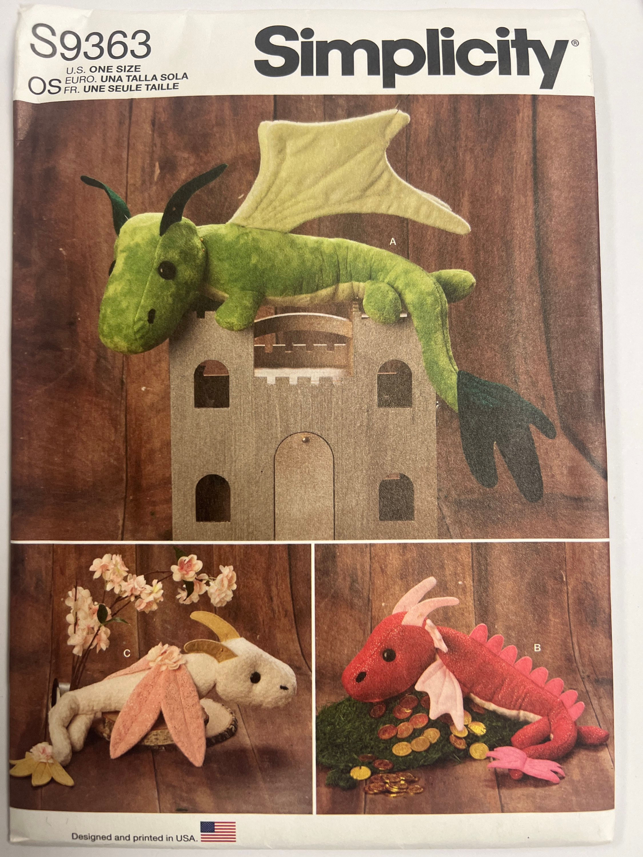 Simplicity  Plush Dragons 14 pieces S9363