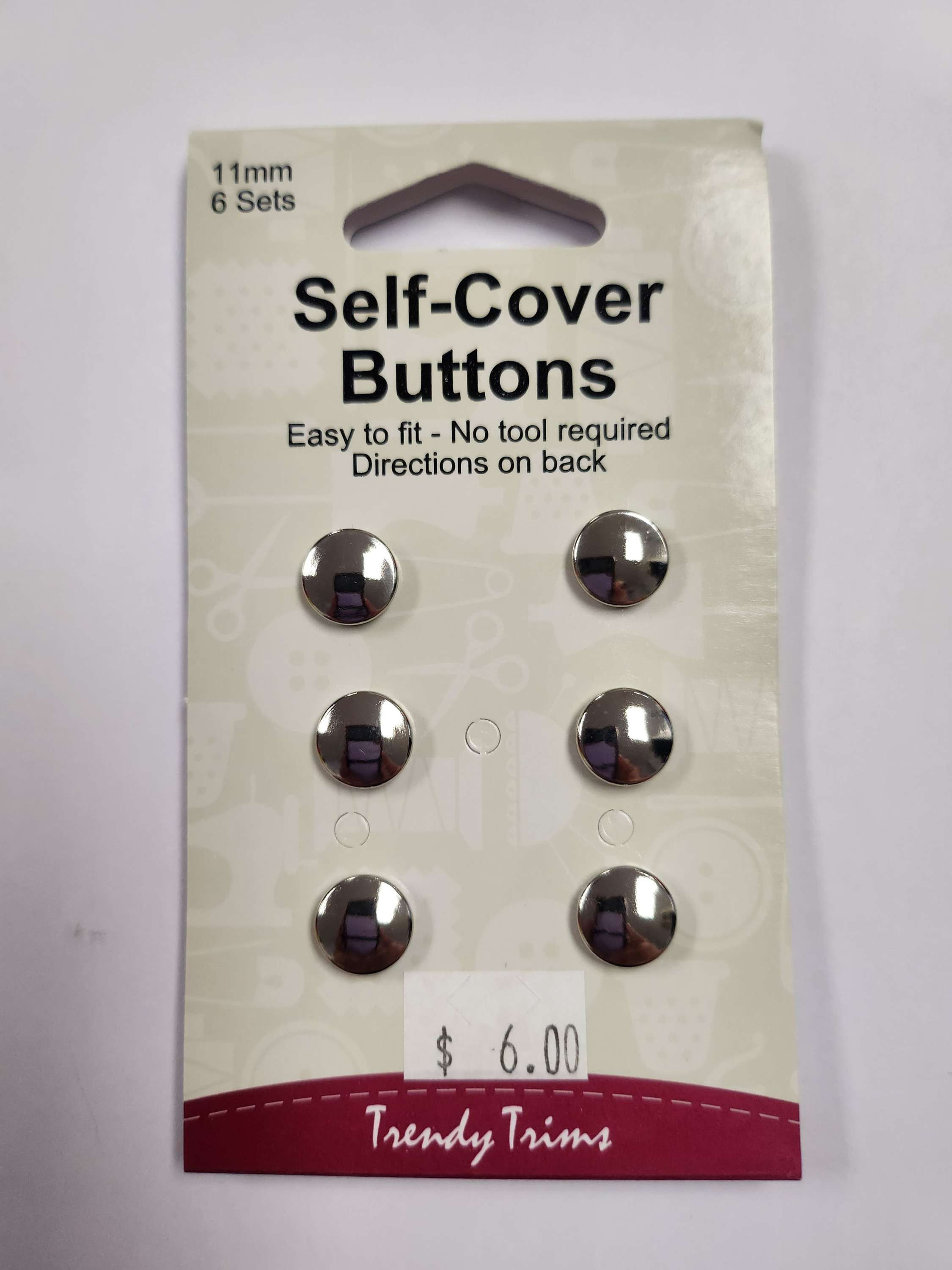 Self Cover Buttons Metal 11mm