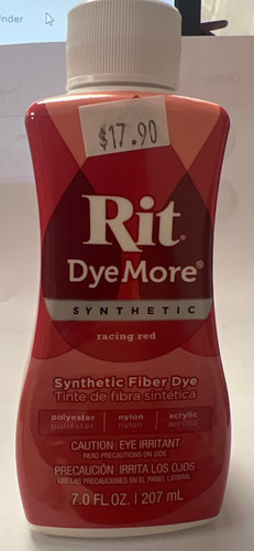 Rit Dye More Synthetic Fiber Dye Racing Red Liquid Dye 207ml | FAB FABRICS
