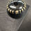 Thumbnail: Designer Beaded Gold & Black Button 25mm
