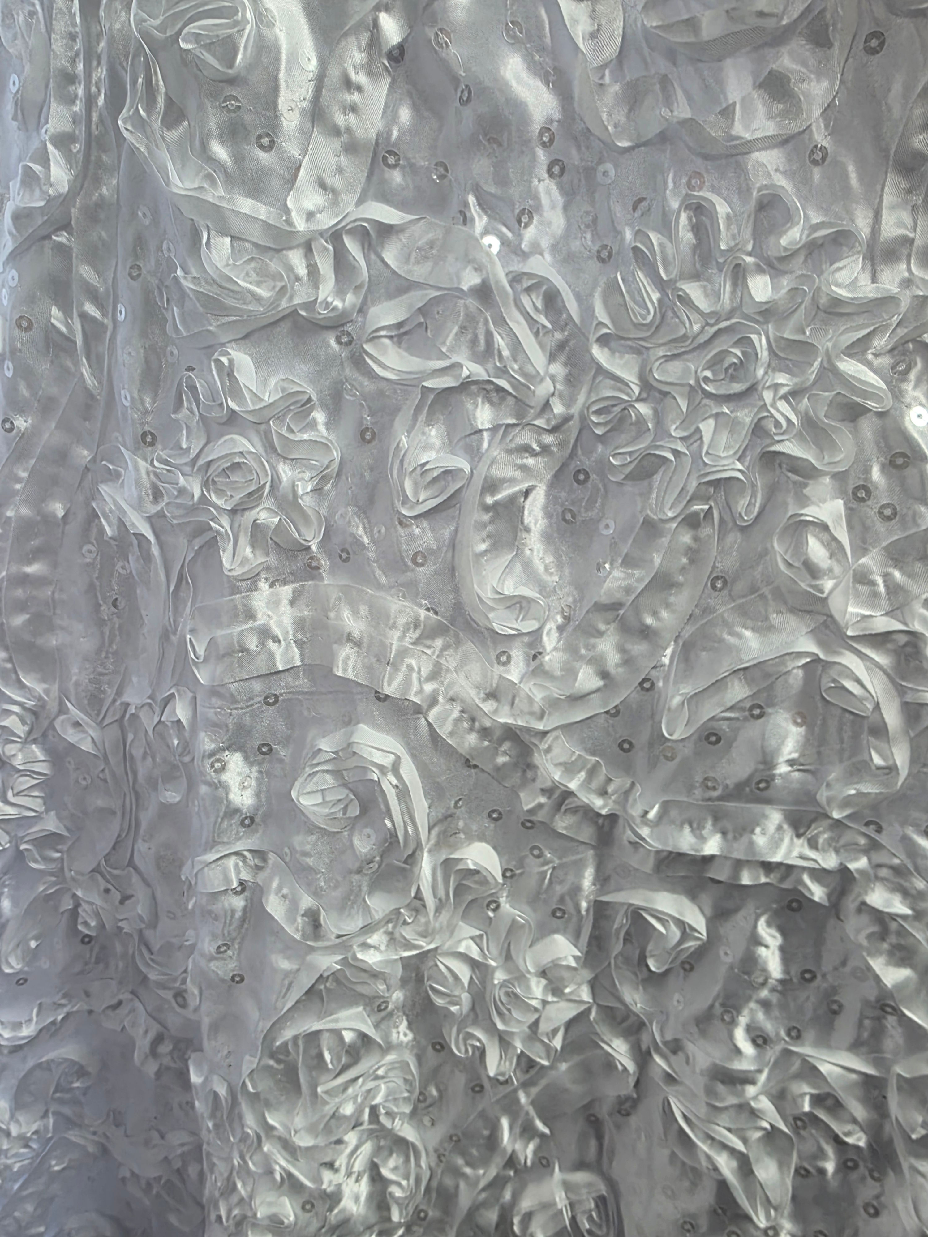 Satin on Satin Cornelli & Sequin Flowers White