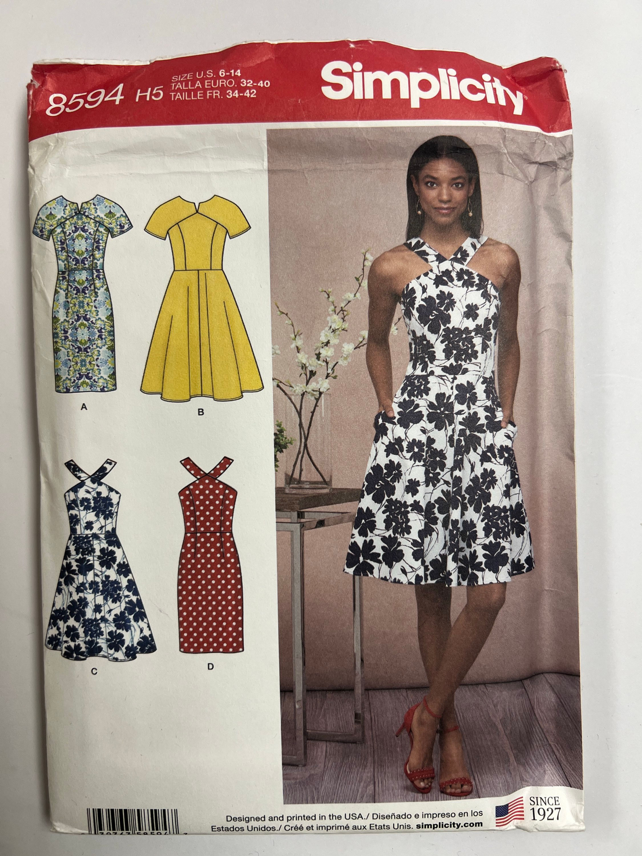 SIMPLICITY S8594 Misses'Dresses With Bodice & Skirt Variations