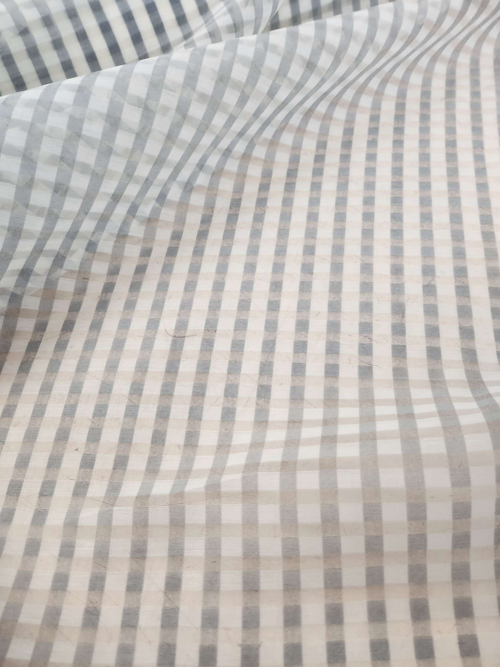 Thumbnail: Gingham Burnout Organdy Grey/White