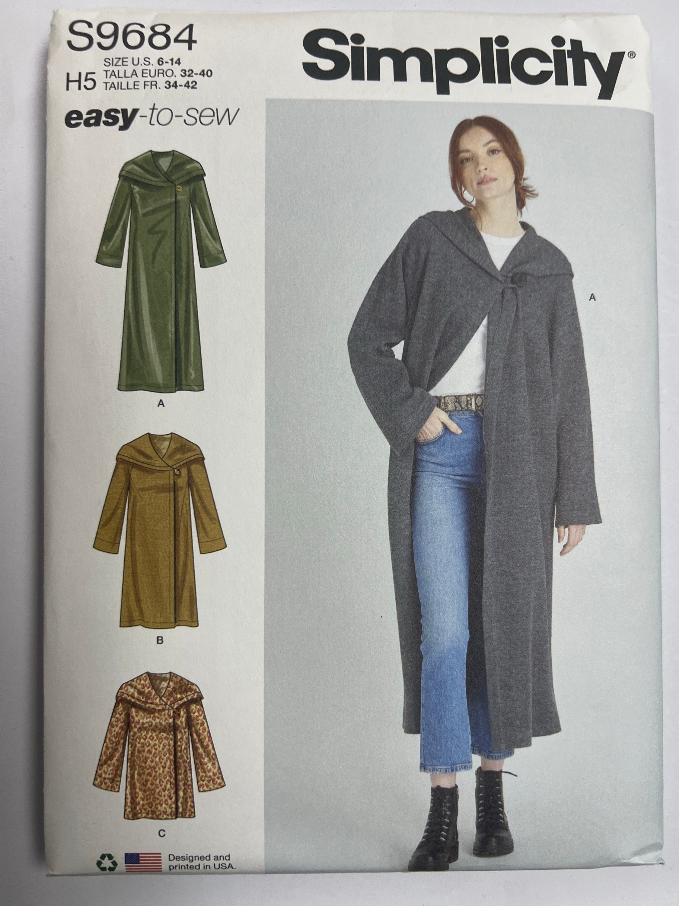SIMPLICITY S9684 Misses' Hooded Coats & Jacket