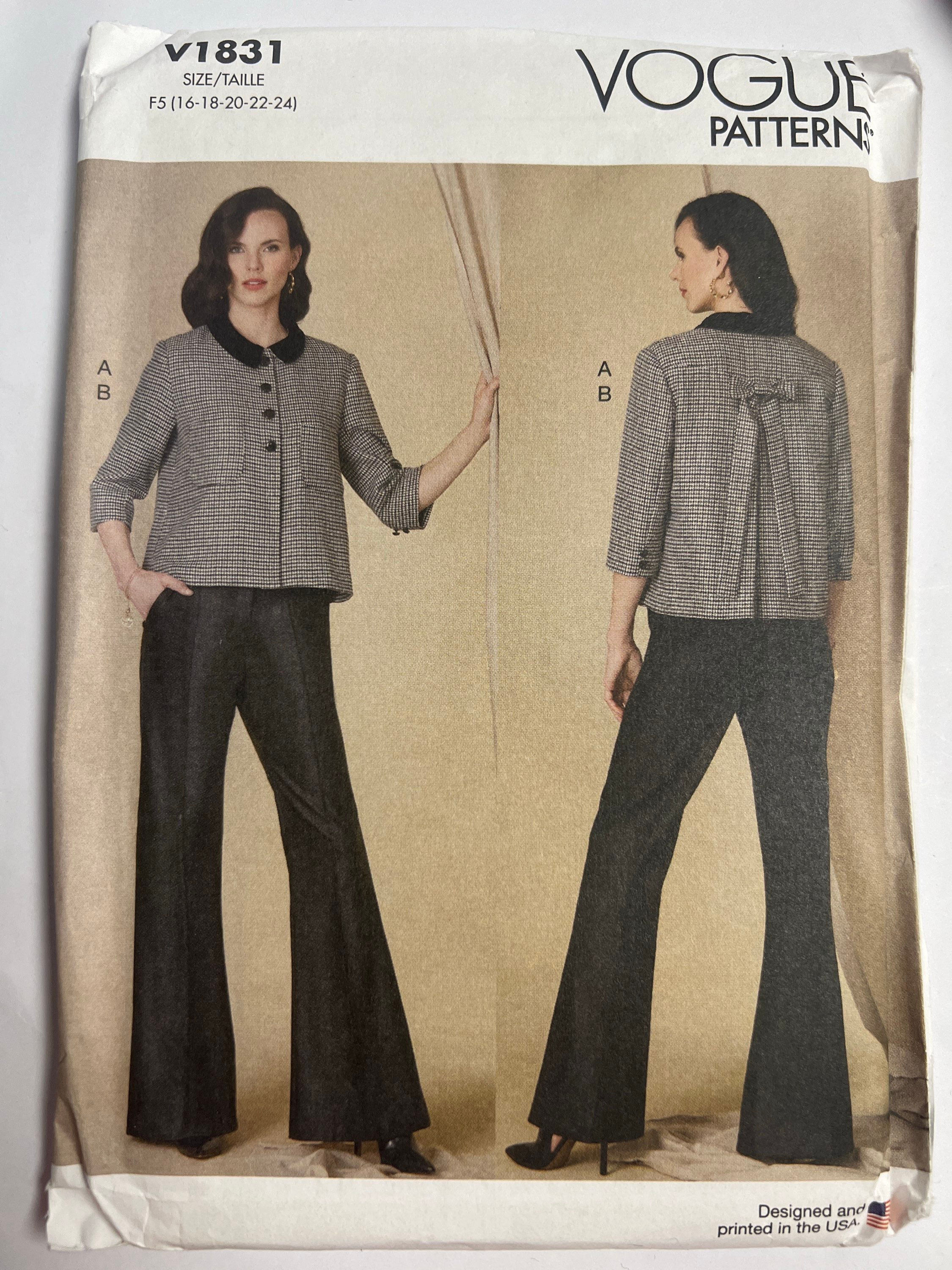 Vogue Pattern V1831 Misses'  Jacket &  Pants