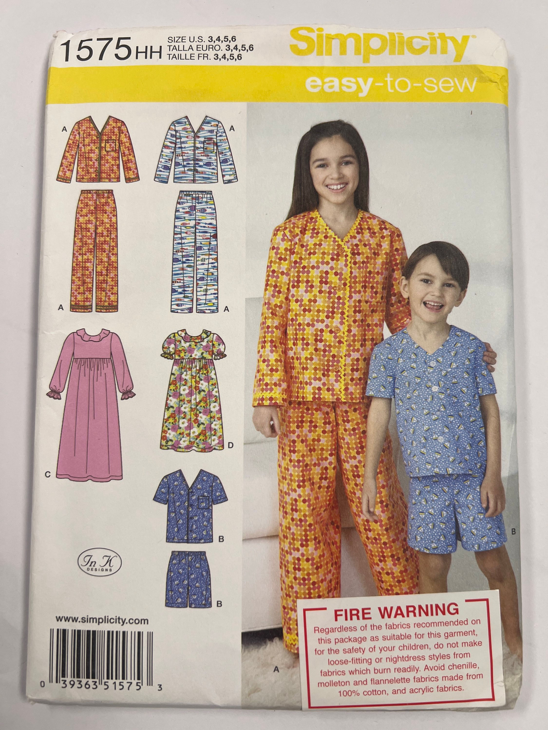 SIMPLICITY S1575  Girls' & Boy's  Lounge-Wear