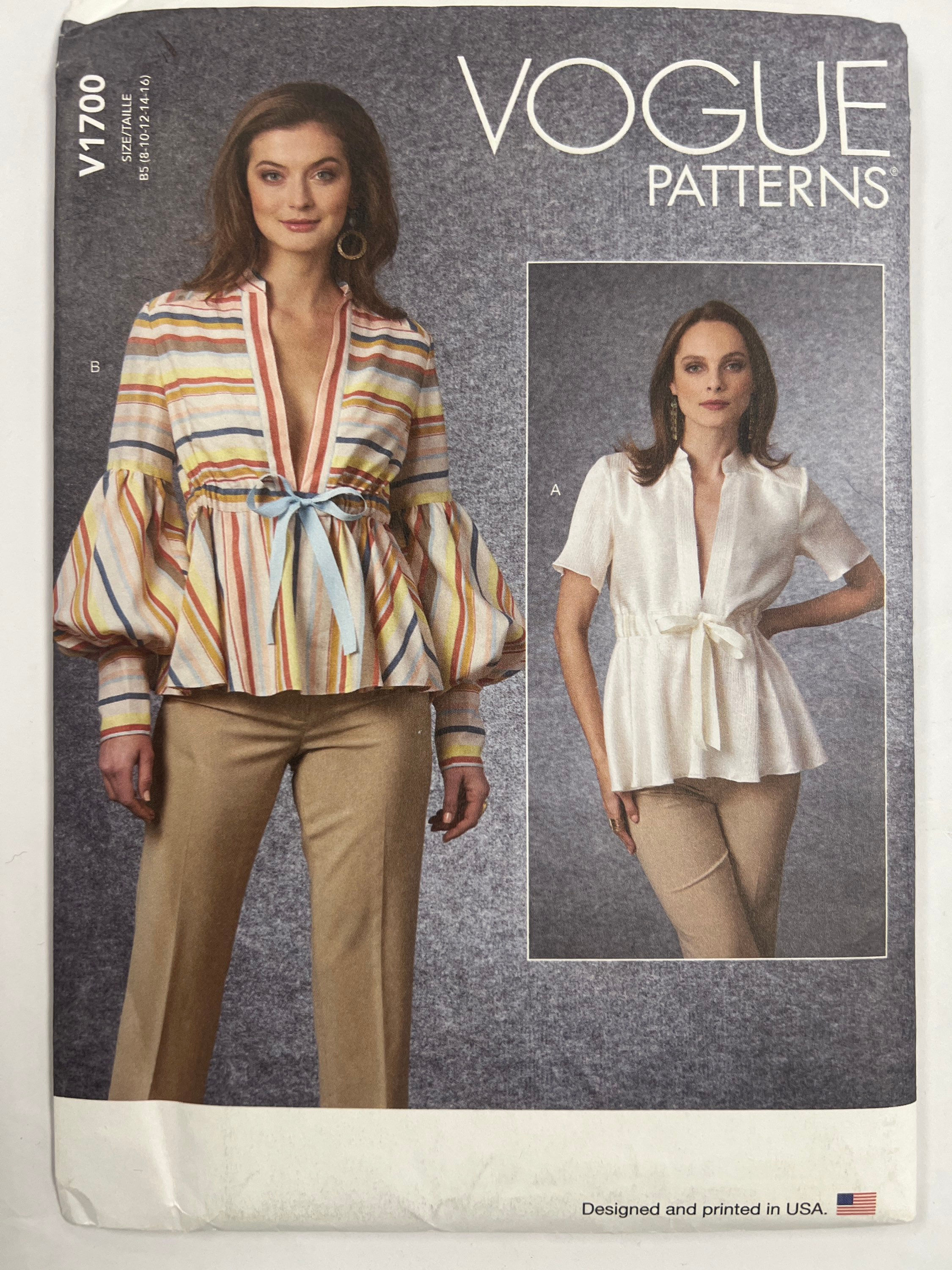 Vogue Patterns V1700 Misses' Top