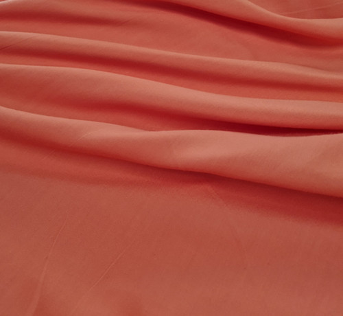 Peach Solid Print Rayon Fabric Straight Top