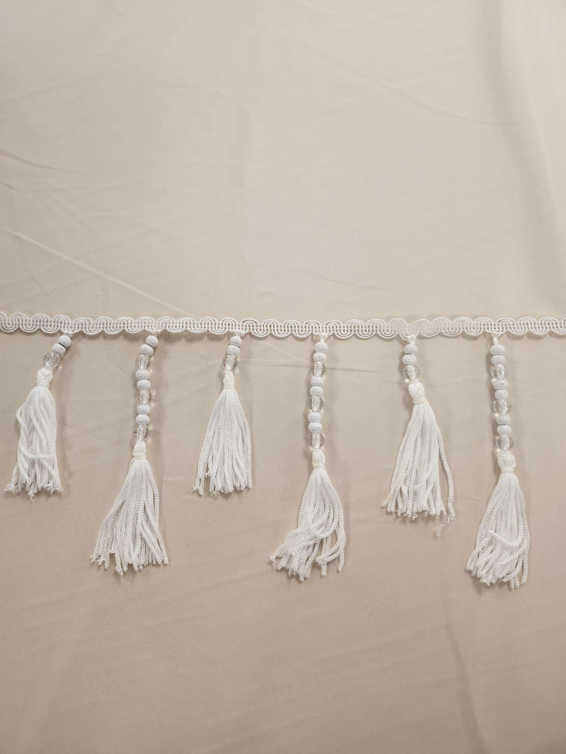 Beaded Tassle Trim Ivory