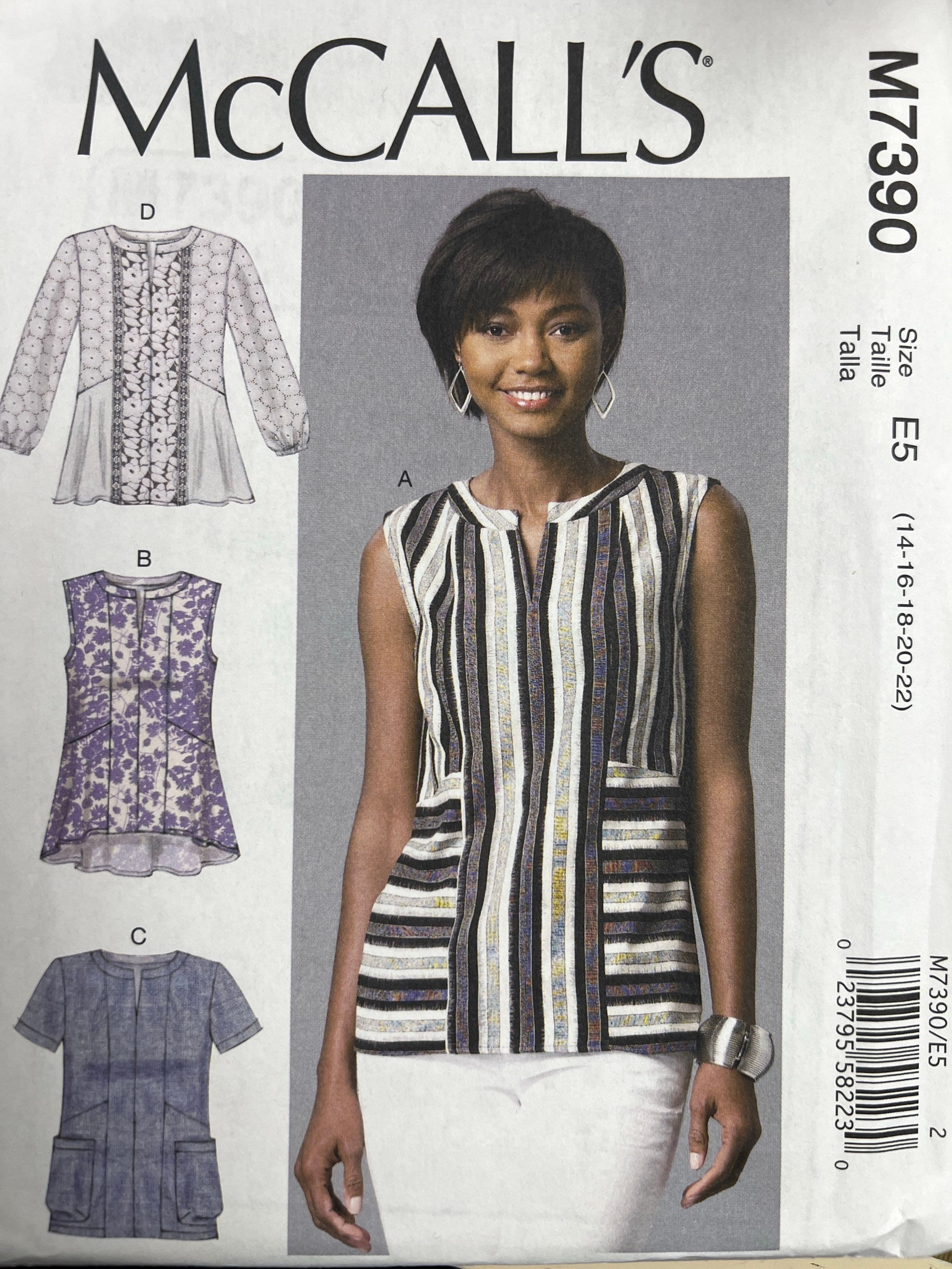 McCALL'S M7390  Misses' Top