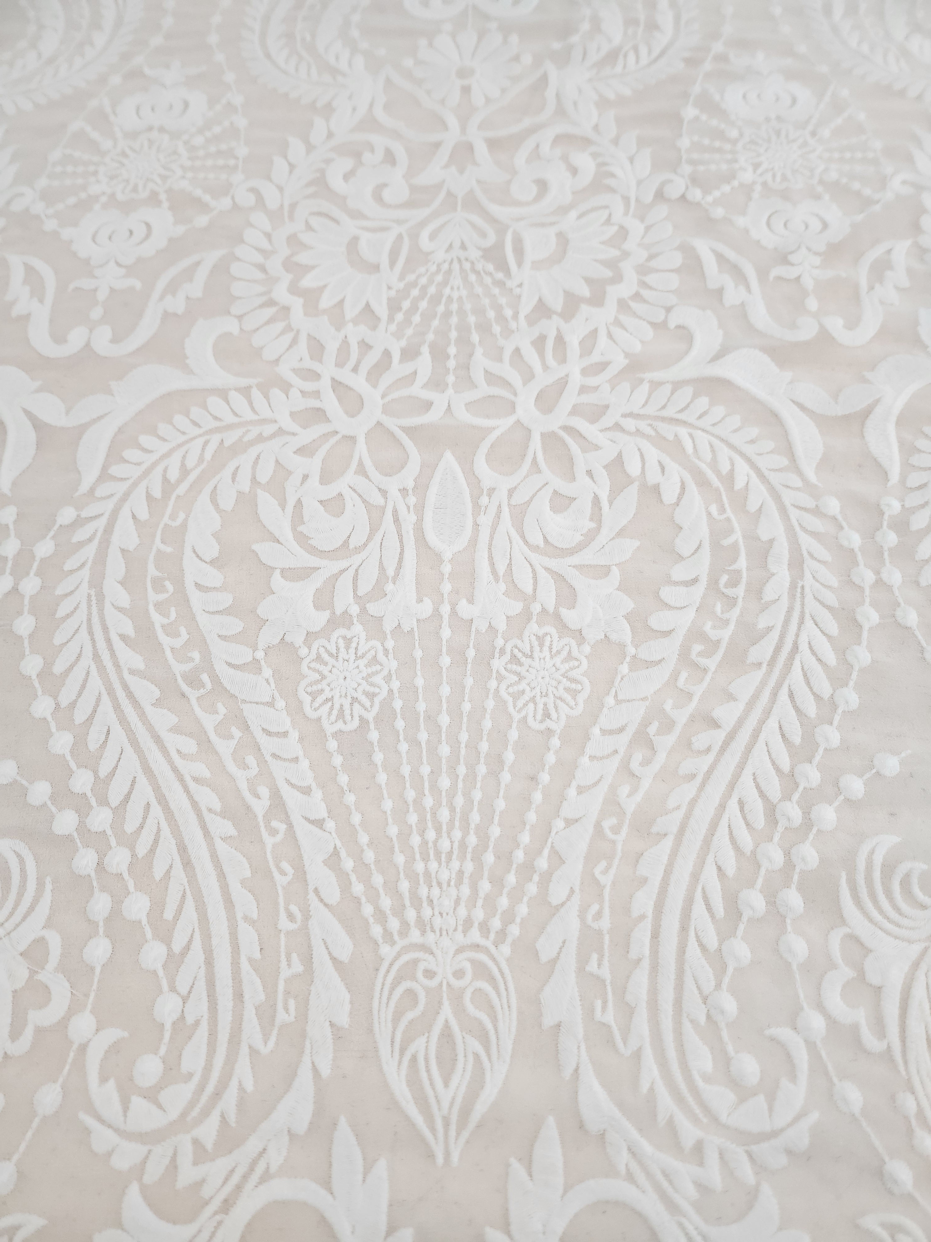 Baba Embroidered Viscose Georgette Ivory