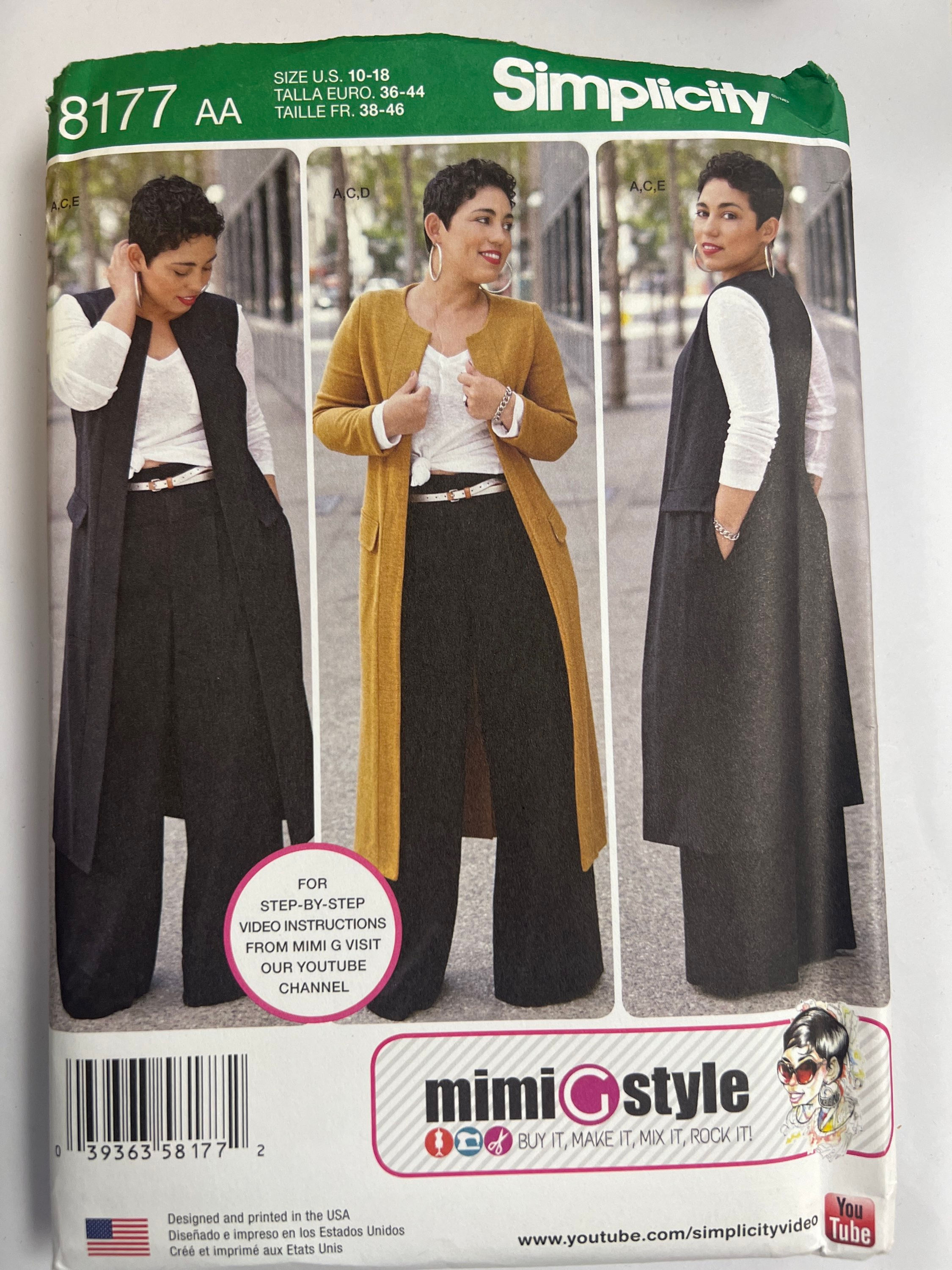 SIMPLICITY S8177 Misses' Pants, Coat or Vest & Knit Top