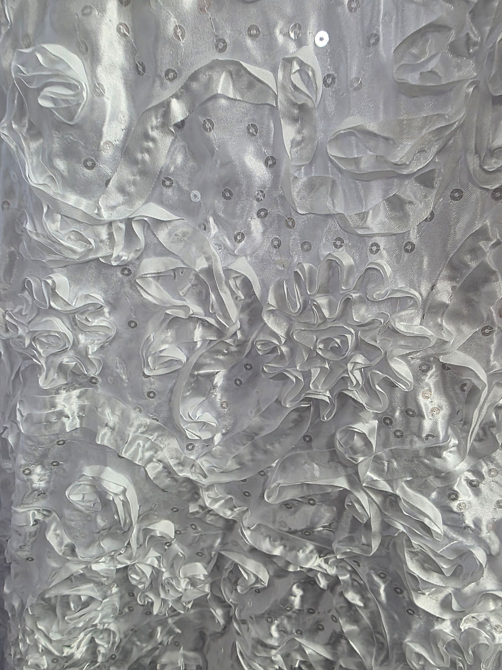 Thumbnail: Satin on Satin Cornelli & Sequin Flowers White