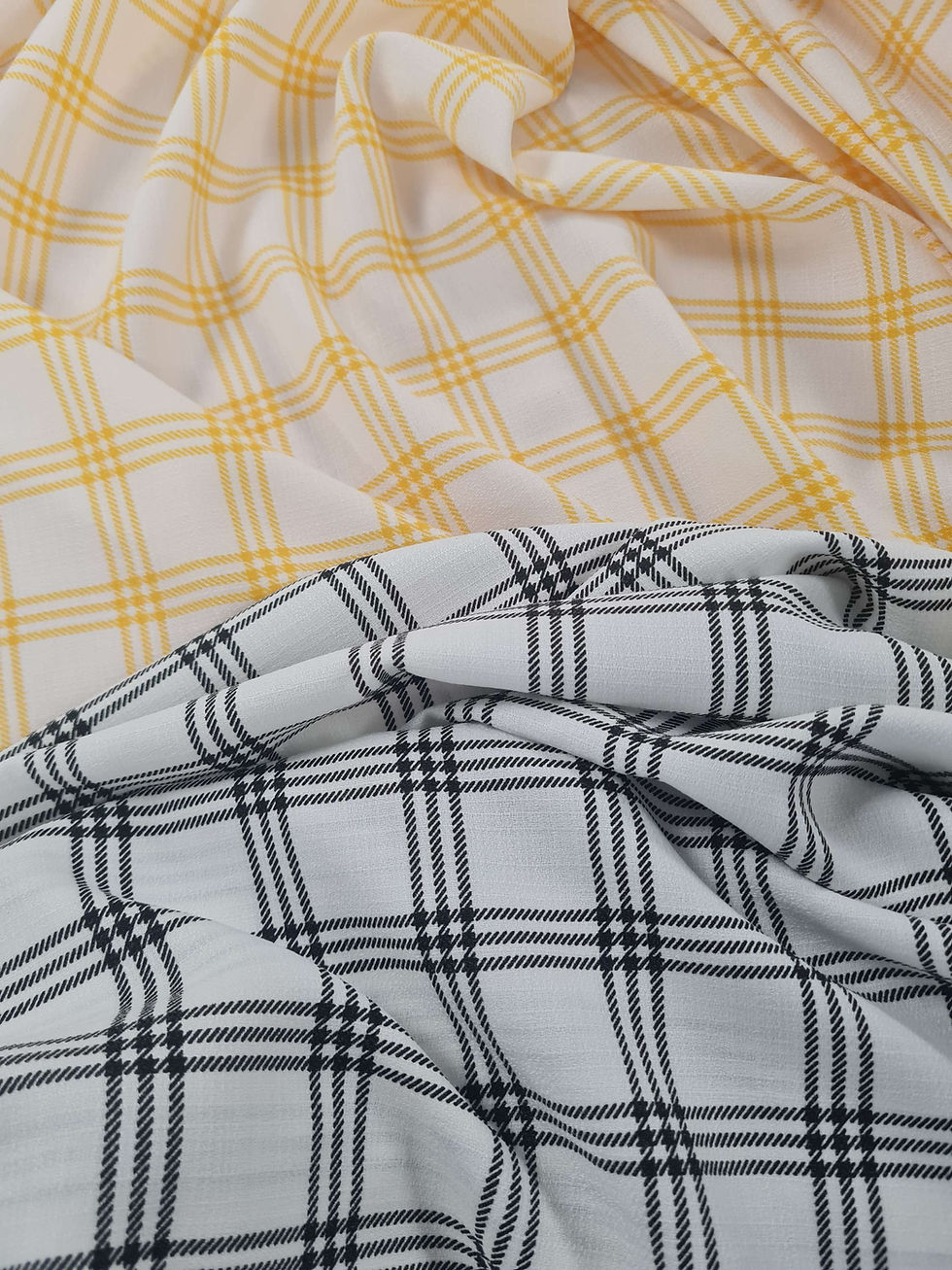 Thumbnail: Linen Look Crosshatch Twill Yellow/White