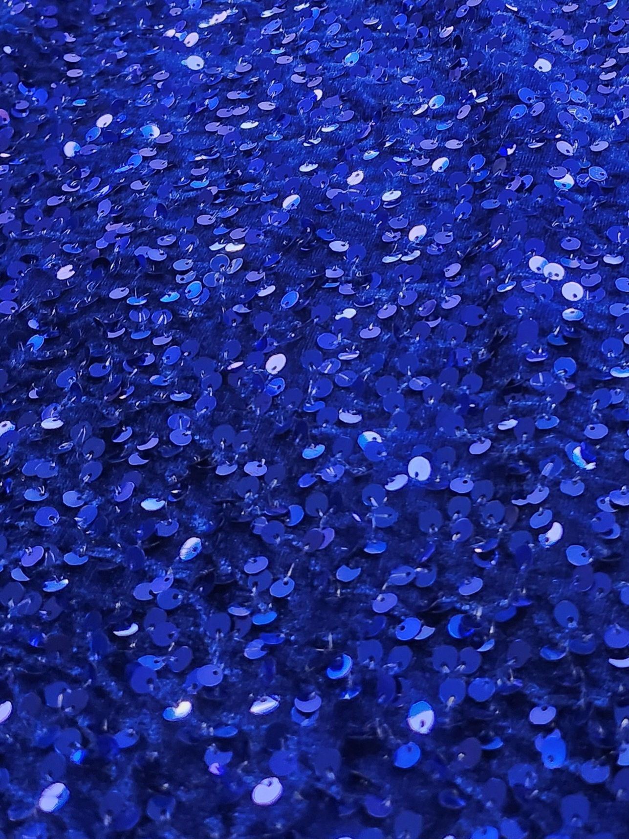 Twinkle Velvet, Spun Velvet with Sequins Royal Blue