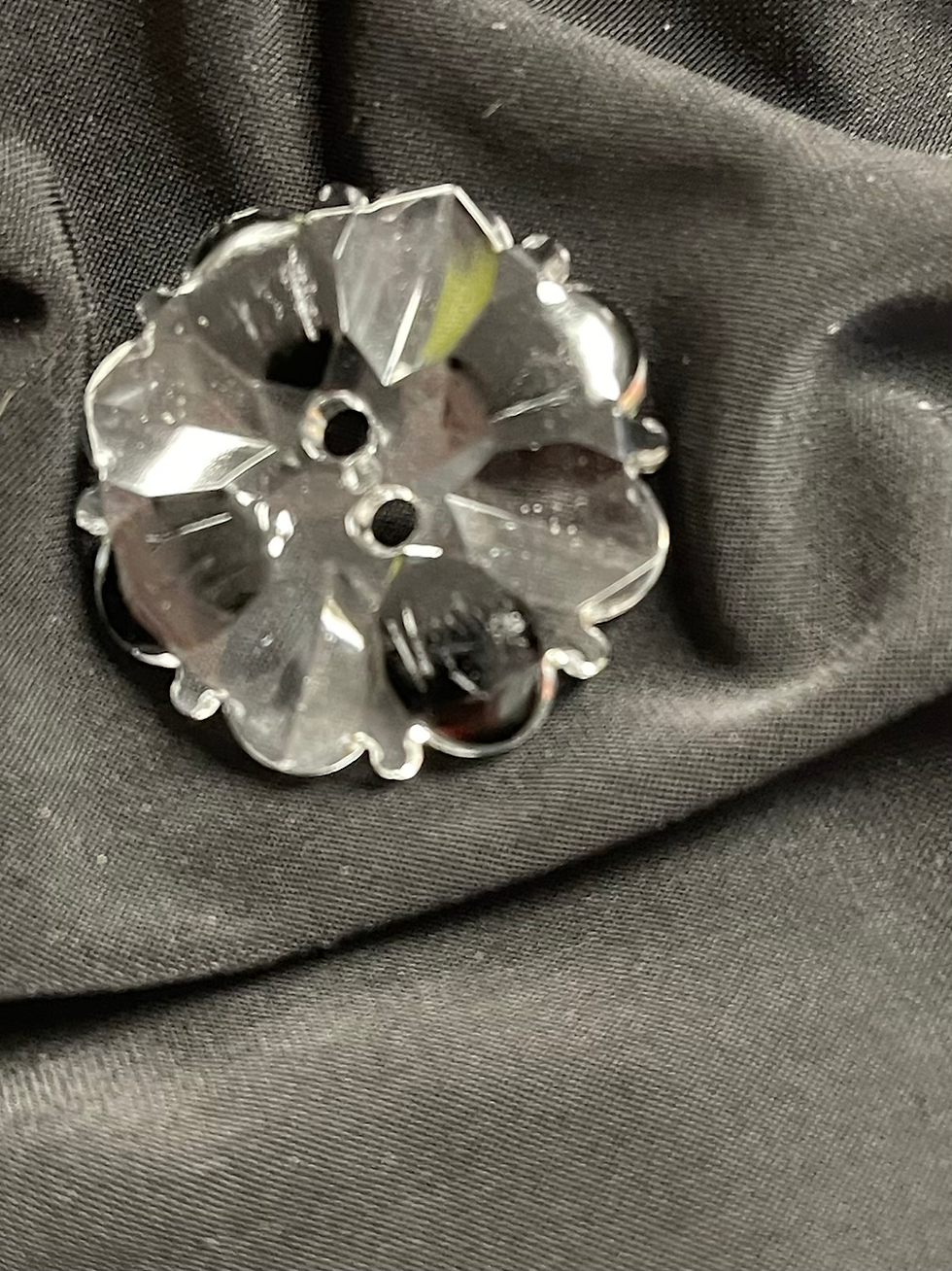 Thumbnail: Clear and Black Flower Button 30mm