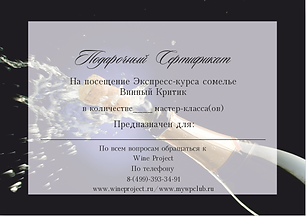 Сертификат экспресс-курс винный критик.