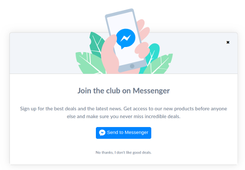 Messenger optin panel