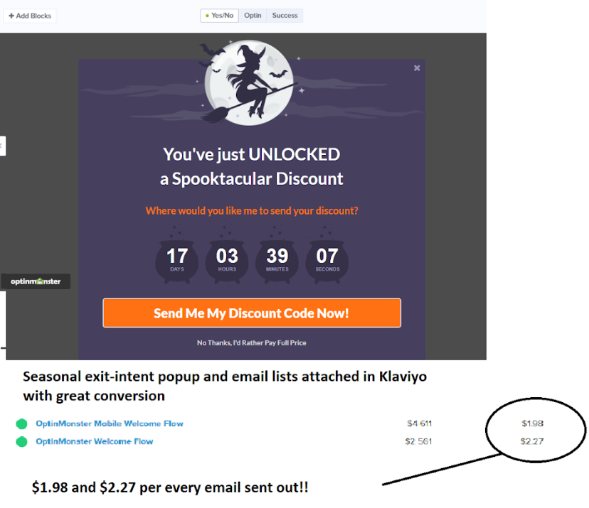 Holiday themed website popup