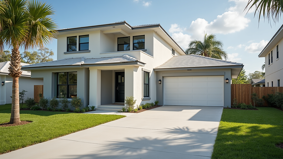 Eye-level view of a modern renovated Florida home ready for rent