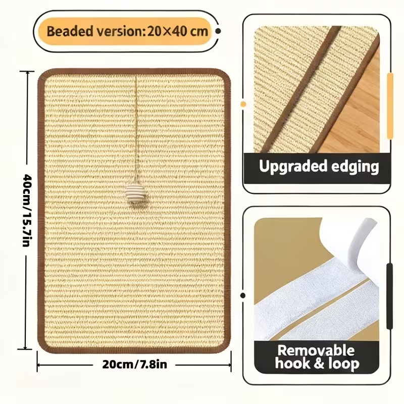 Thumbnail: Space Saving Sisal Cat Scratcher with Hanging Ball – Cat Scratching 