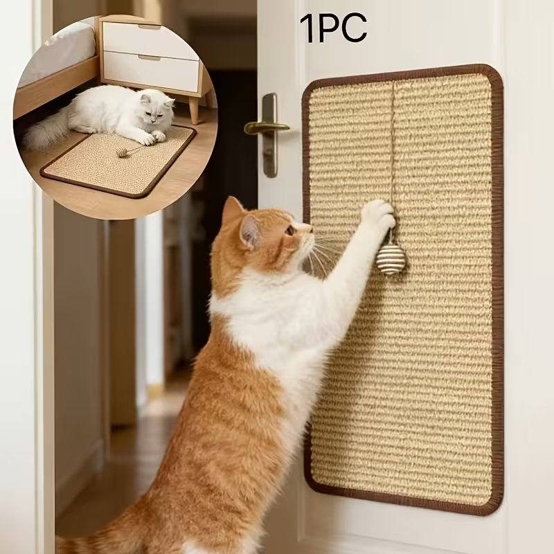 Thumbnail: Space Saving Sisal Cat Scratcher with Hanging Ball – Cat Scratching 