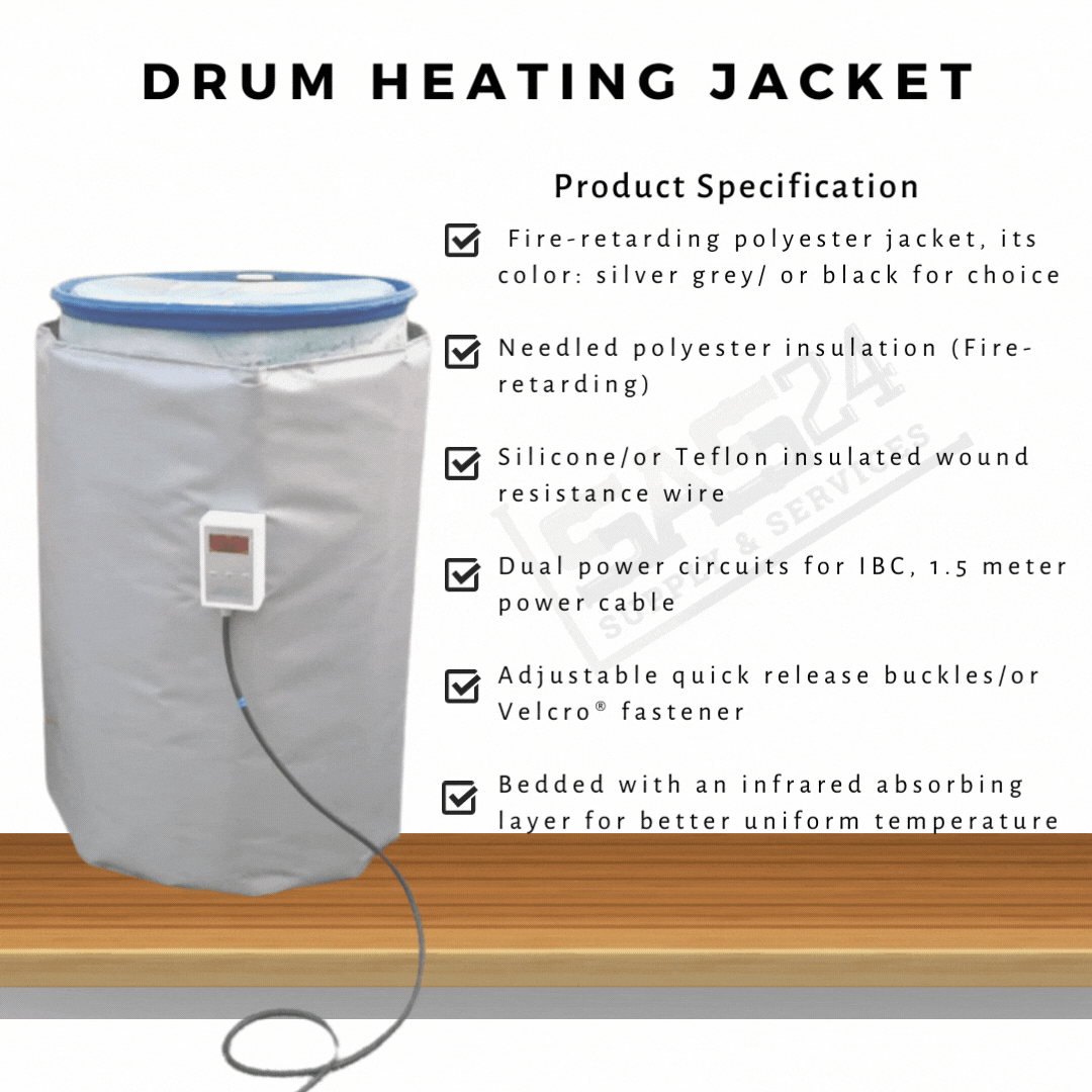 Fiberglass GRE Heating Blanket Heavy Duty Drum Heater Insulated