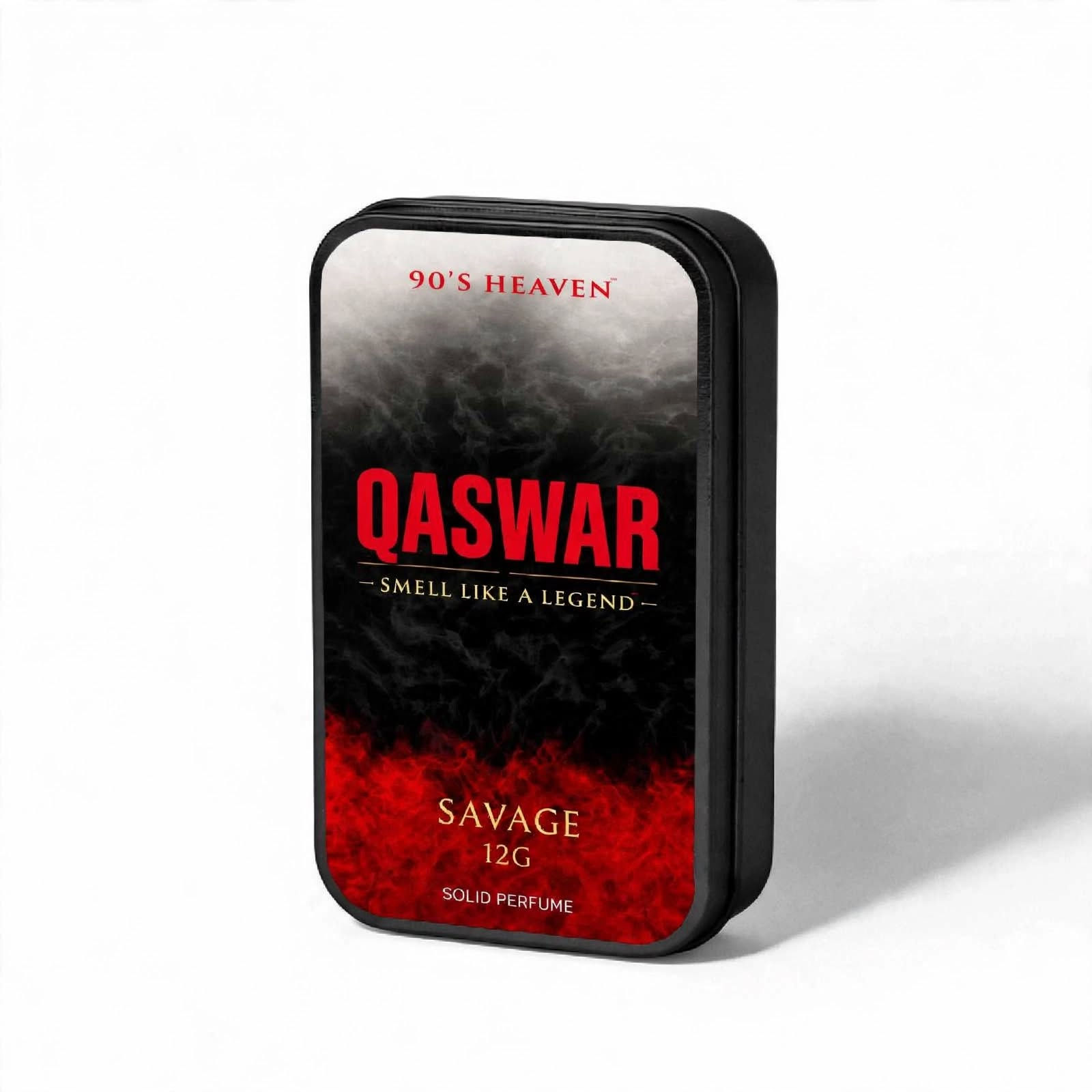 QASWAR Savage Solid Perfume – 12g | 90’s Heaven