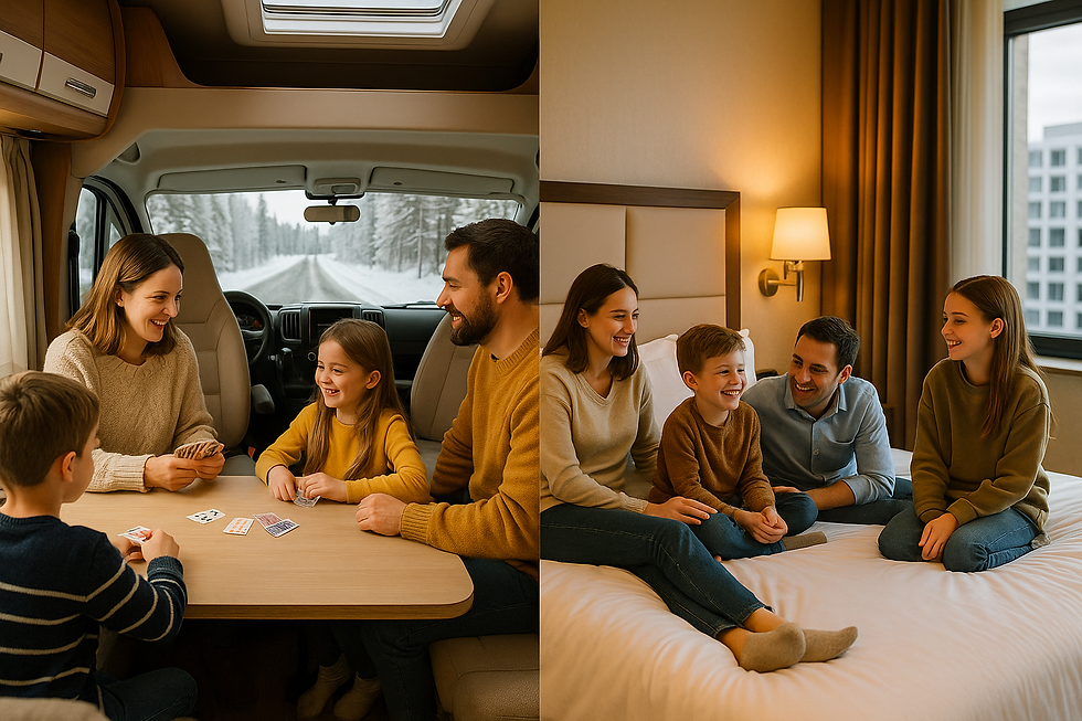 familia en autocaravana vs hotel