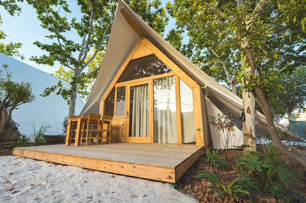 Bungalow de madera con Fotoambients