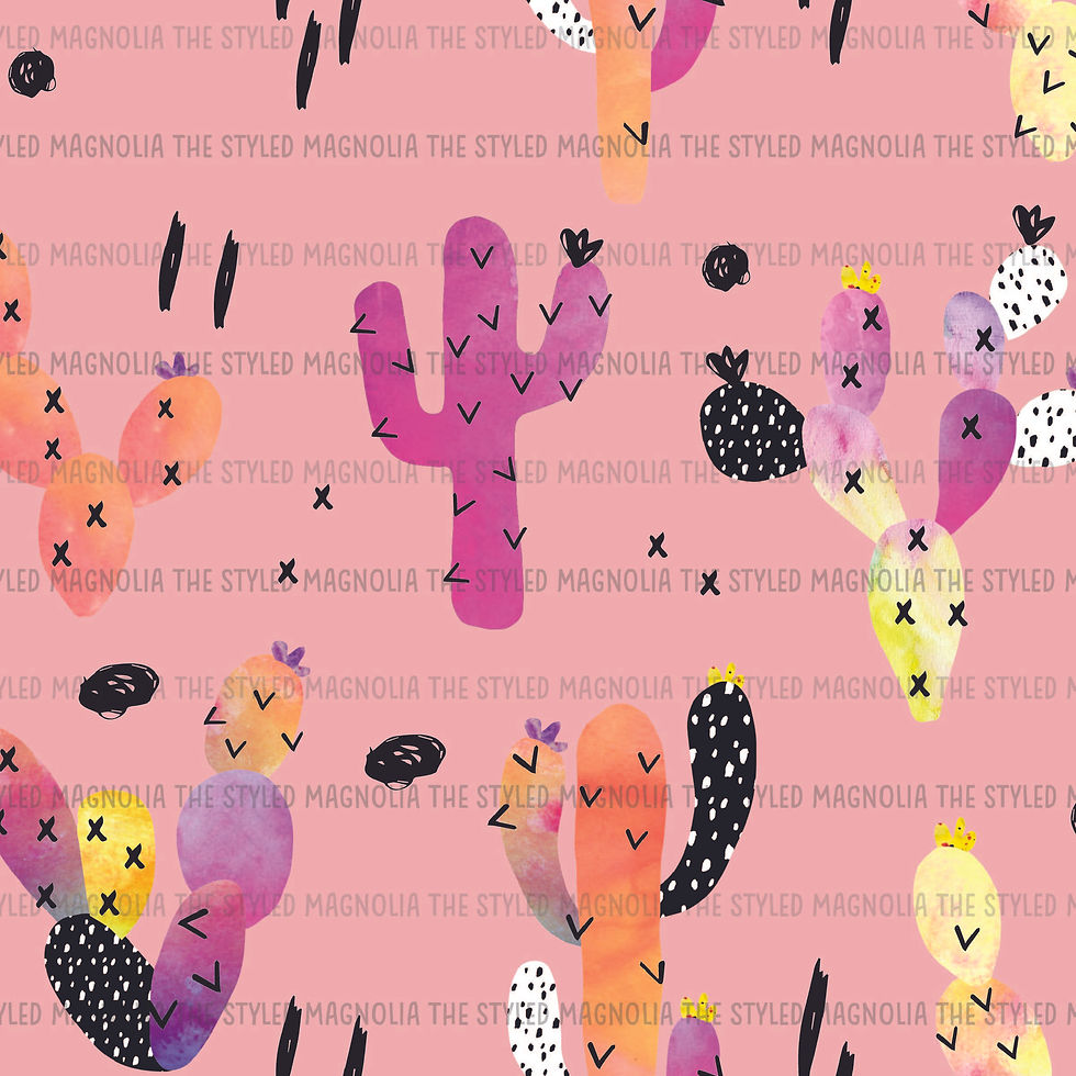 Thumbnail: REMNANT: 18IN WPC -  WATERCOLOR CACTUS (MINT & PINK)