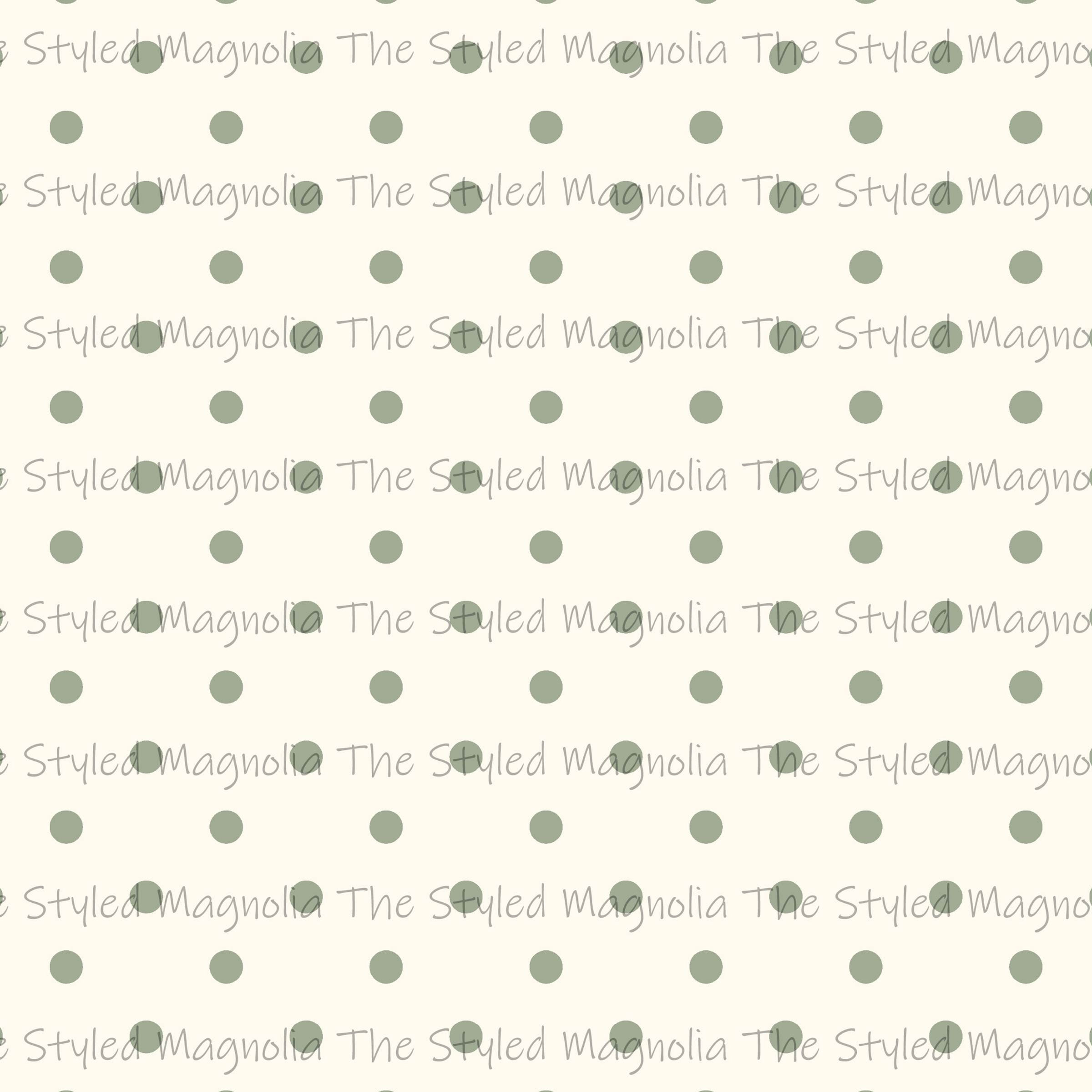 R76 PREORDER: SAGE POLKA DOTS