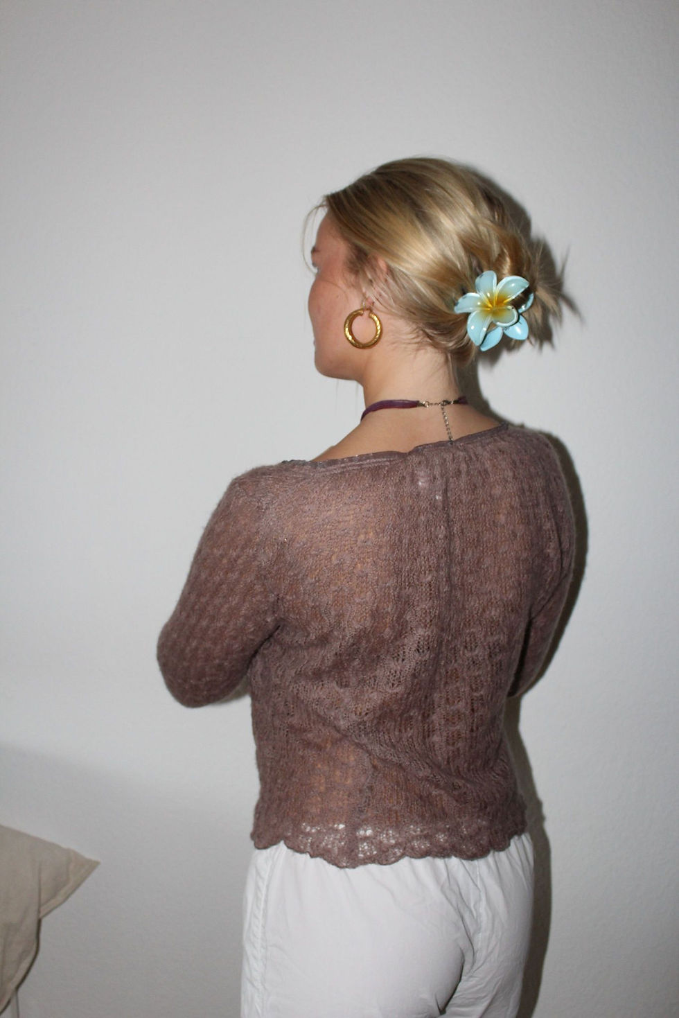Thumbnail: Wool knit with flower detail