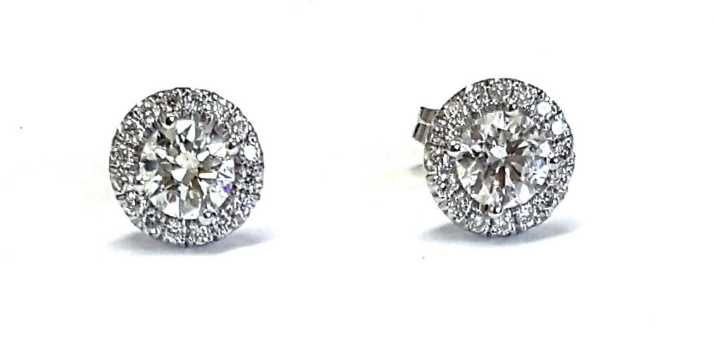 עגילי סוליטר משובצים