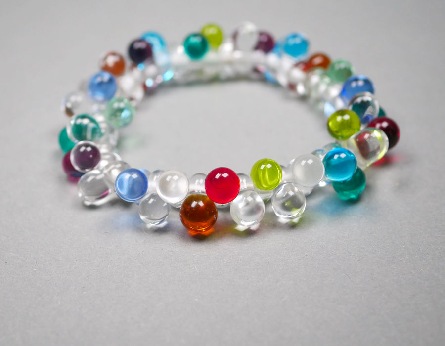 6-teiliges Armband Set Perlenarmband BoHo Ethno Hippie Glas Rosa, Puder
