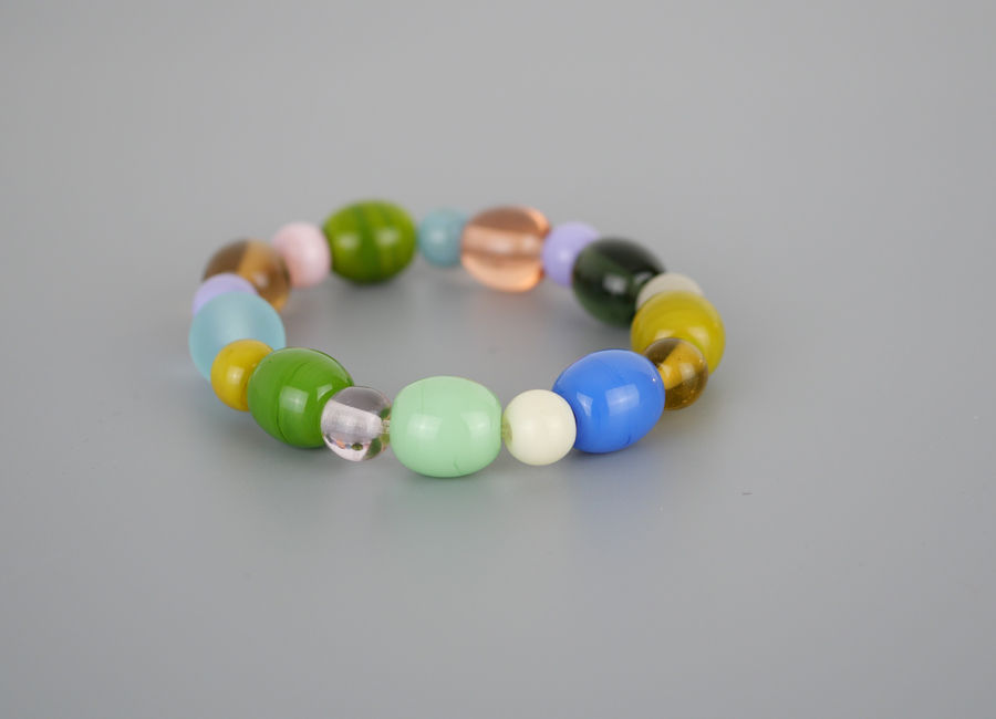 Blaue und Grüne Glasperlen, Armband