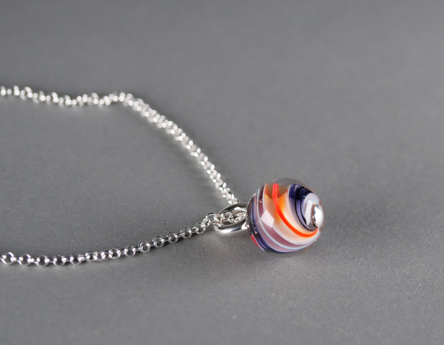 Murmelperle in Orange und Lila