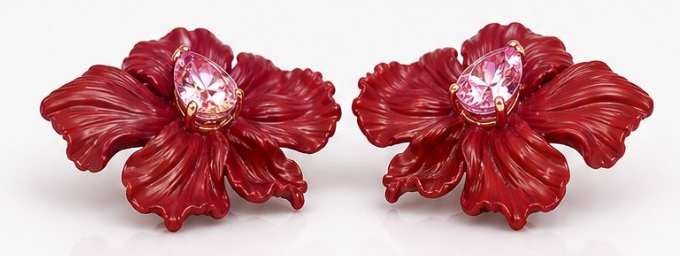 Miniaturbild: X Agave Blush Pink Diamond Earrings